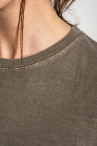 Remera Lisa Lavada Algodón Oliva