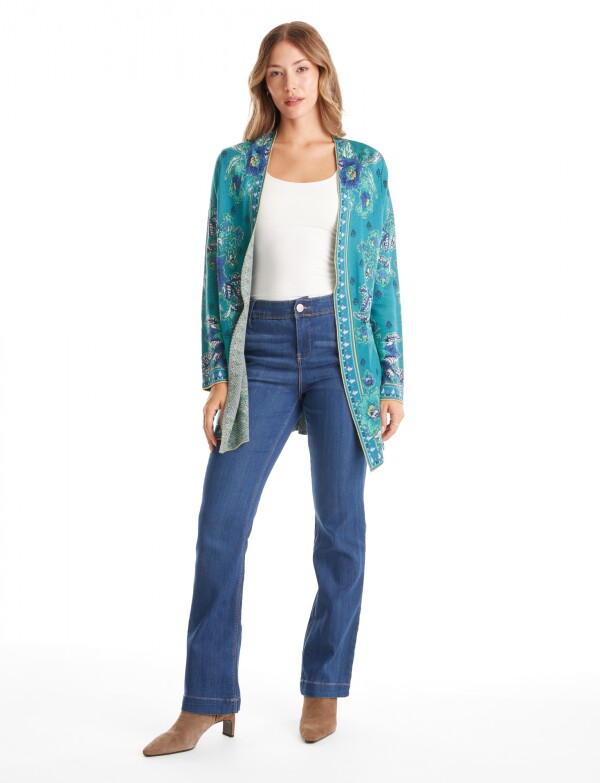 Cardigan Abierto Estampado VERDE/MULTI