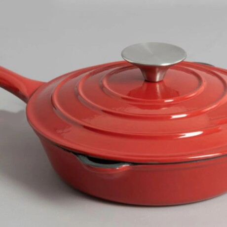 Sarten De Hierro Esmaltada Roja C/tapa 20cm - Volf Rojo Sarten De Hierro Esmaltada Roja C/tapa 20cm - Volf Rojo