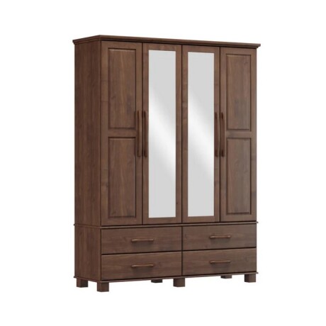 ROPERO FINESTRA 4 PUERTAS 4 CAJONES BIPARTIDO OURO CAFE. ROPERO FINESTRA 4 PUERTAS 4 CAJONES BIPARTIDO OURO CAFE.
