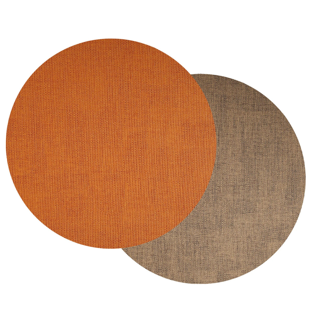 Mantel Individual Doble Cara Redondo Premium Tex en PVC - Caramelo/nude 