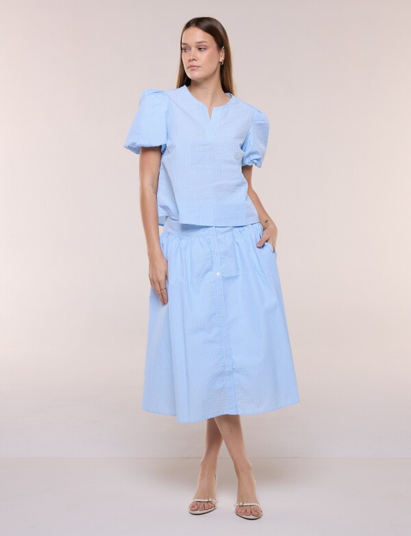 Blusa Con Mangas Abullonadas CELESTE