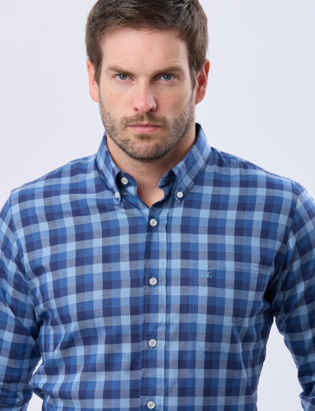 CAMISA SPORT A CUADROS Azul