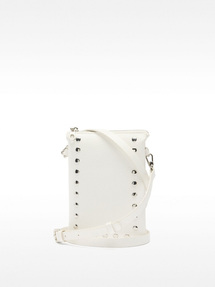 Bolso Bandolera Doble Con Tachuelas blanco