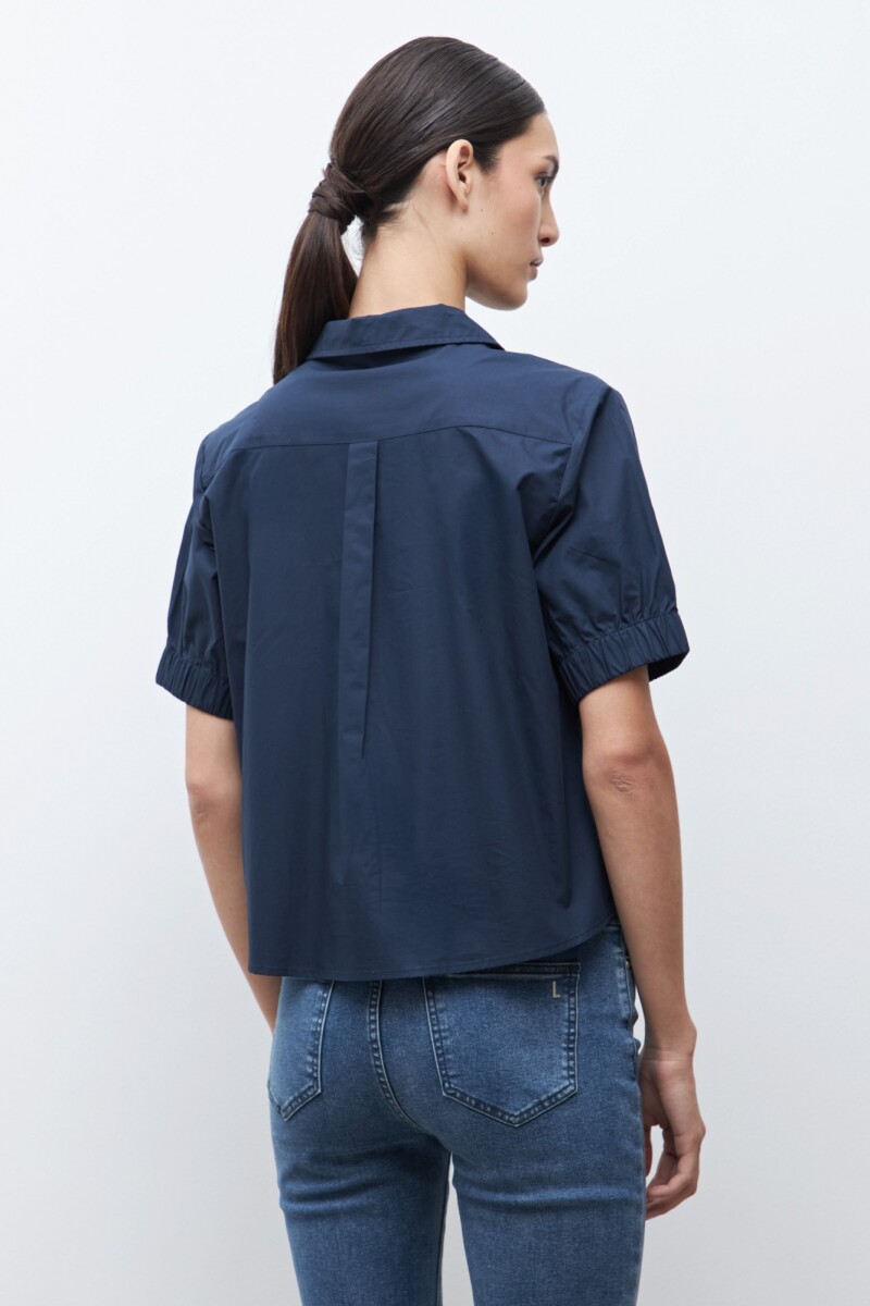 Camisa manga corta azul marino