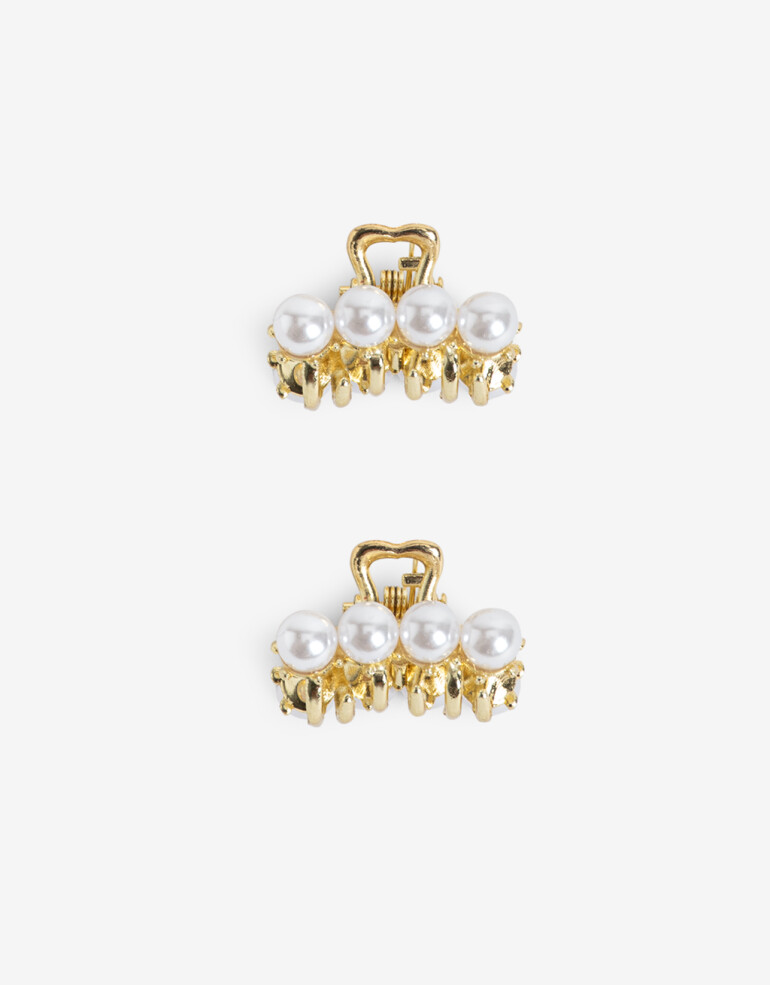 Broches Sets Perla Set De Mini Broches Con Perlas - Dorado