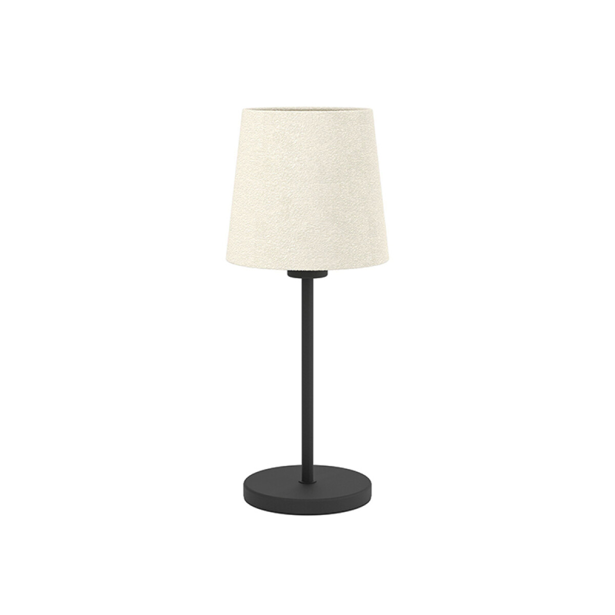 Lámpara de mesa E27 acero negro y pant tela blanca - EG6020 
