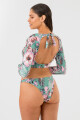 Crop top surf Green hibiscus