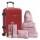 Set de Valija G Rígida 4Ruedas + Set Organizadores X6P/viaje Rojo Oscuro