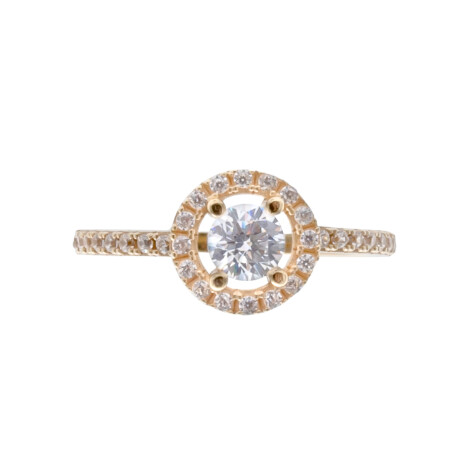 Anillo de oro 18 ktes con circonia, SOLITARIO. Anillo de oro 18 ktes con circonia, SOLITARIO.