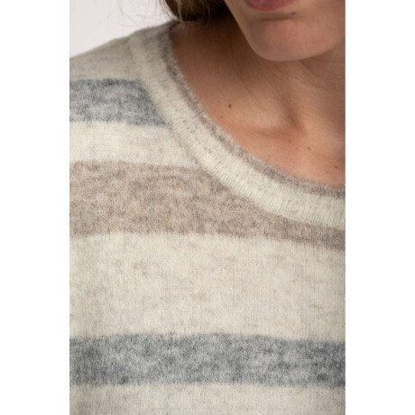 Sweater Rayado Gris Melange