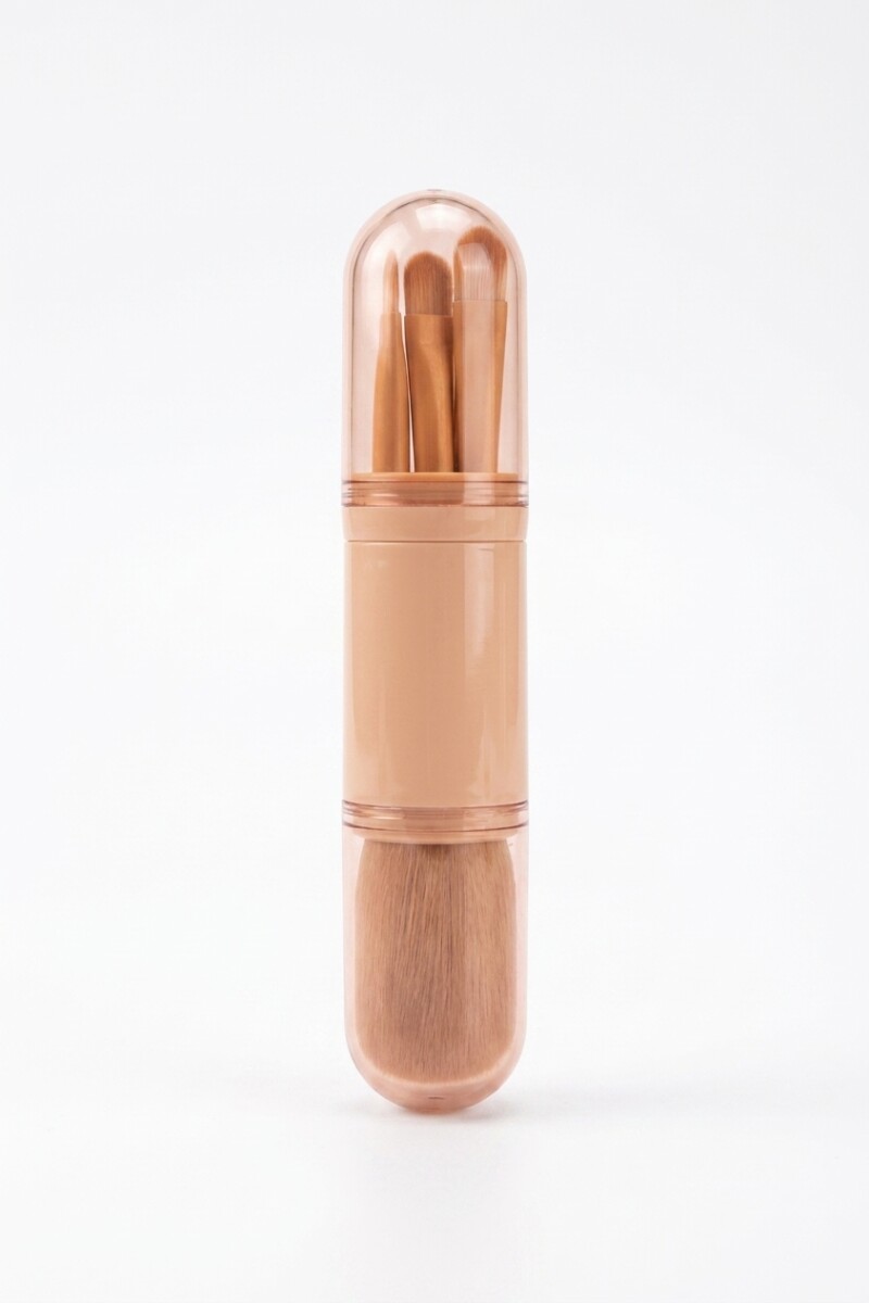Set de 3 brochas para maquillaje rosa