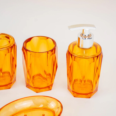 Set De Accesorios Para Baño X4 Piezas Naranja