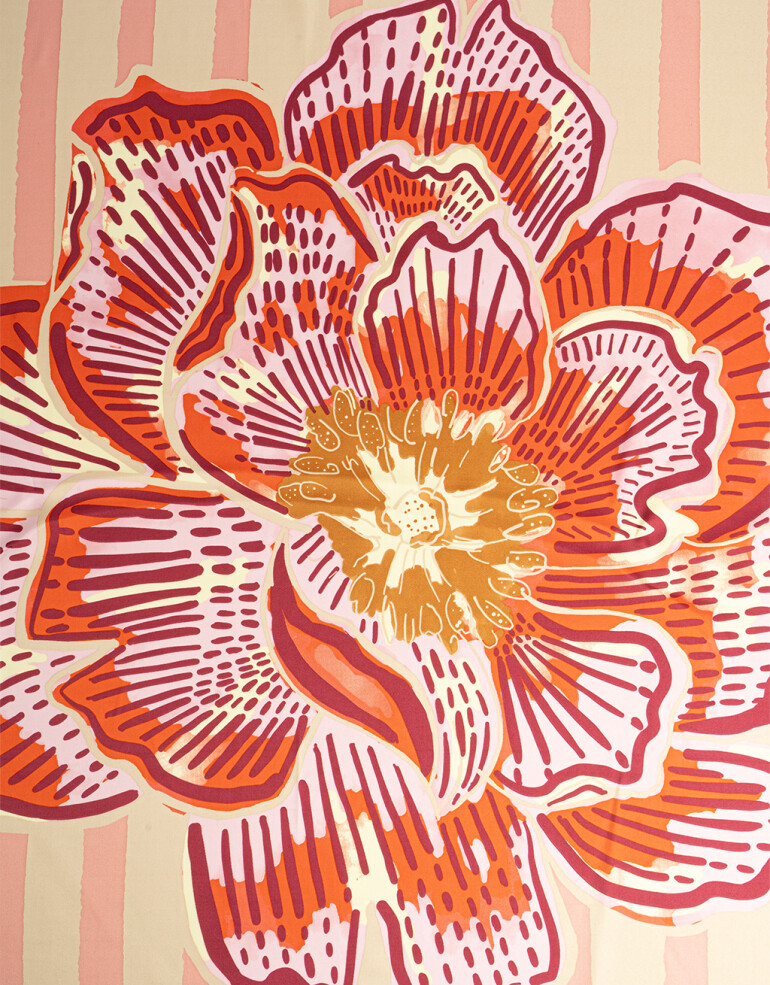 Pañuelos Raso Flores Pañuelo Raso Estampado - Rojo Medio