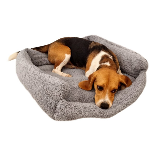 Cama Colchon Mascota Grande Cuadrado L Comodo Lavable Variante Diseño Gris