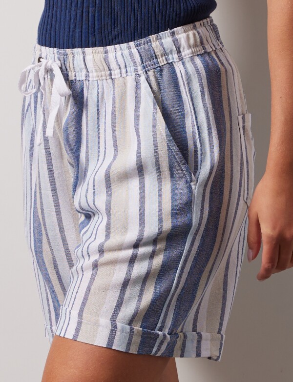 Short Lino AZUL/MULTI