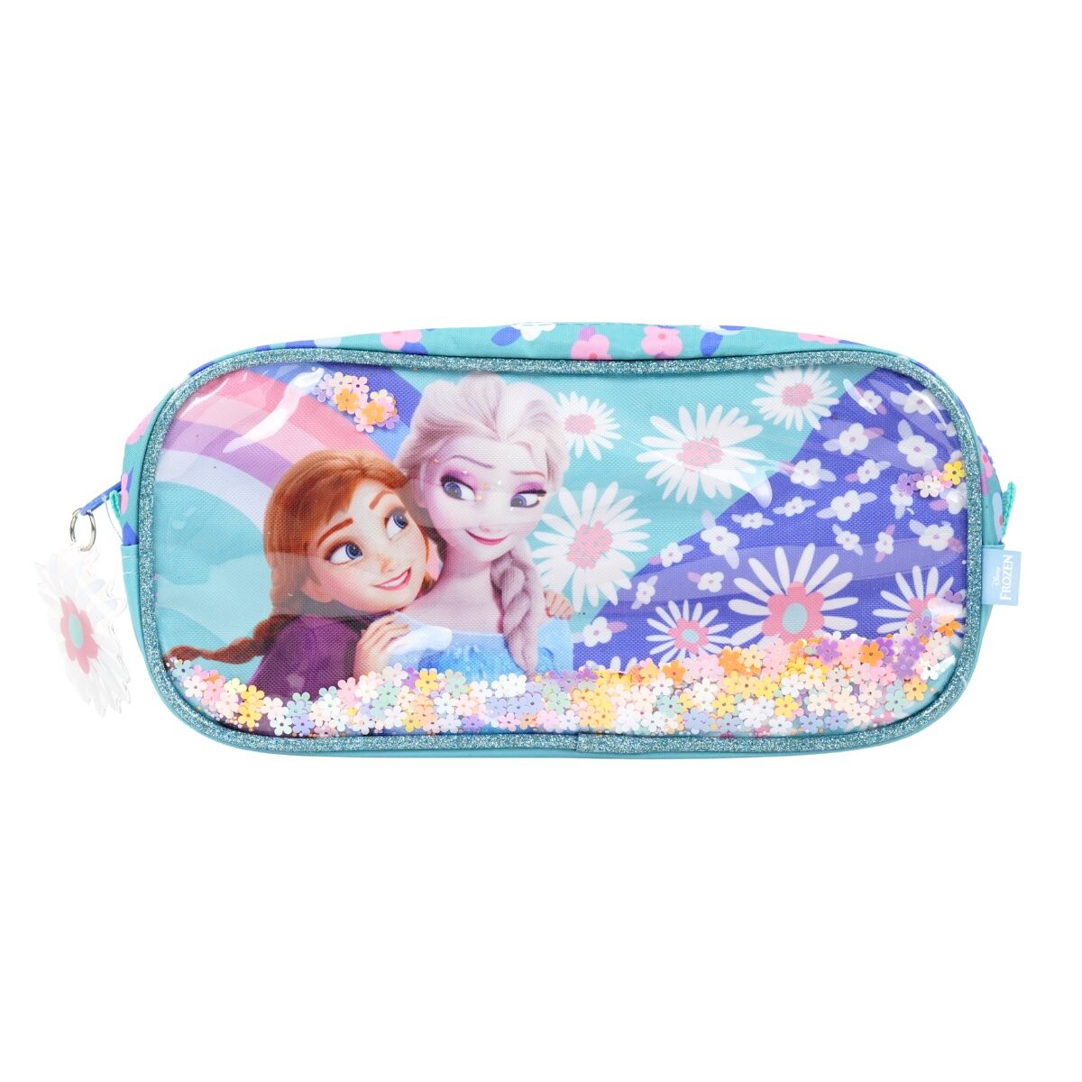 Cartuchera Frozen Elsa y Anna flores 