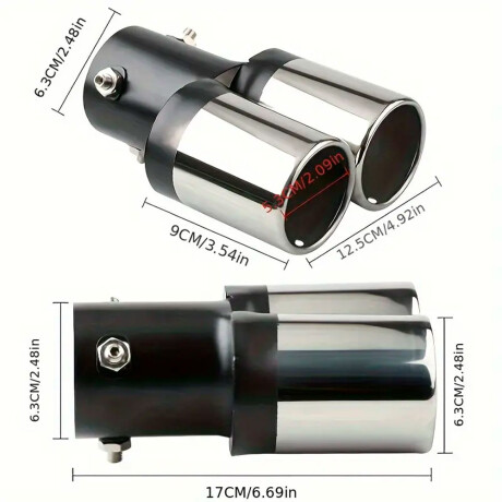 ACCESORIO EXTERIOR - COLA DE ESCAPE DOBLE REDONDA CROM.2 PULG - ACCESORIO EXTERIOR - COLA DE ESCAPE DOBLE REDONDA CROM.2 PULG -