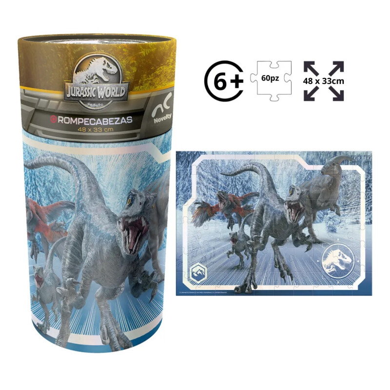 Rompecabezas Jurassic World Cilindro 60 Piezas Rompecabezas Jurassic World Cilindro 60 Piezas