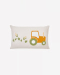 Almohadón Pecky de algodón beige bordado de tractor 30 x 50 cm Almohadón Pecky de algodón beige bordado de tractor 30 x 50 cm