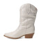 Botas de Mujer Bottero caña media tejana de cuero Blanco
