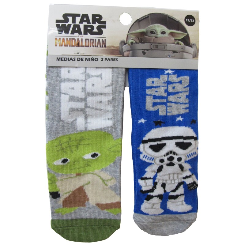 Medias Infantiles Disney x2 Star Wars Azul - Gris - Verde