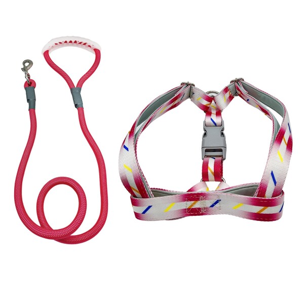 Arnes Correa Pretal Perro Mascota Ajustable Grande Variante Color Rosa