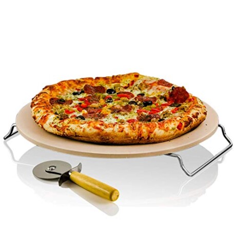 Piedra pizza con soporte 33 cm Piedra pizza con soporte 33 cm