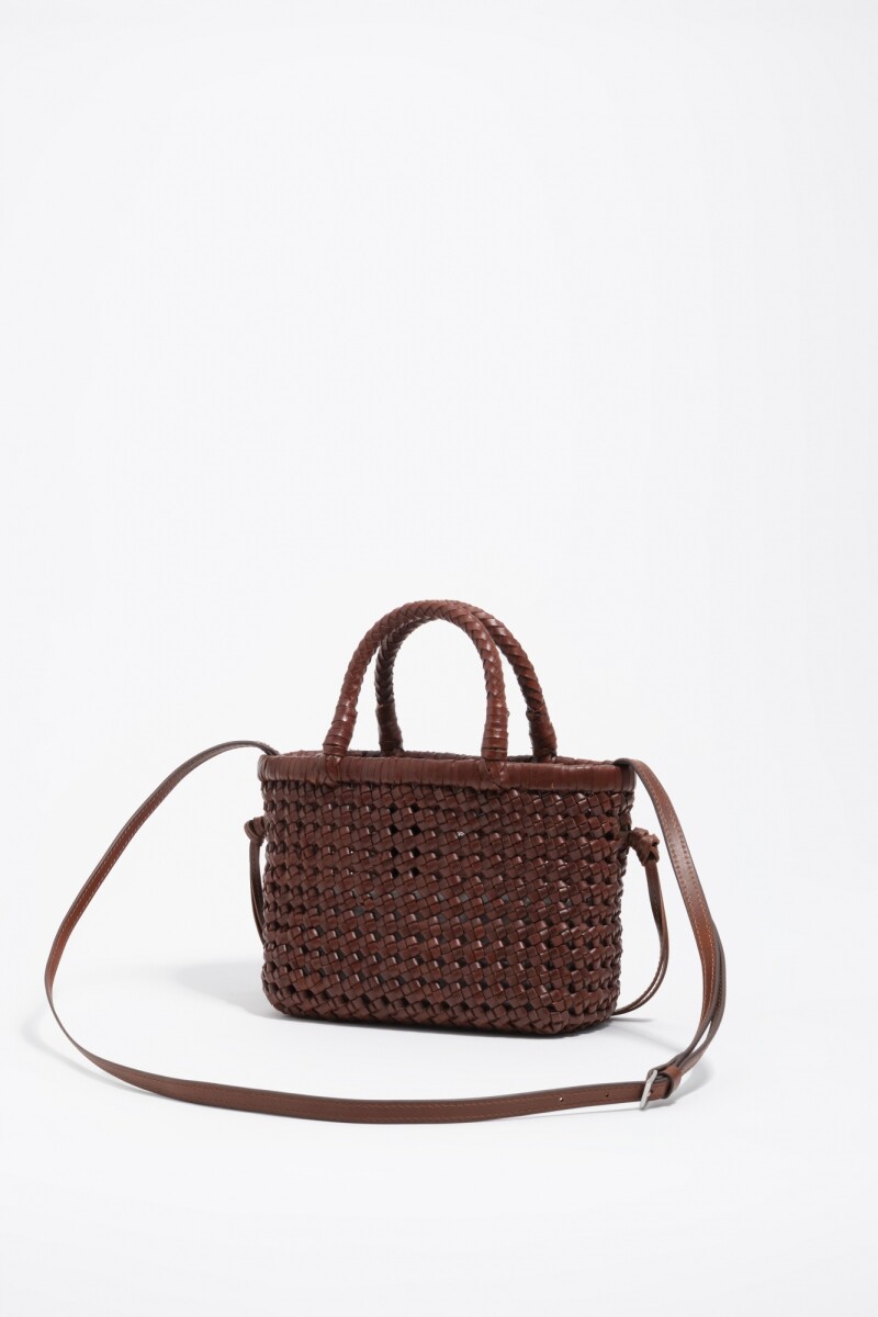 BOLSO MINI TRENZADA Marron
