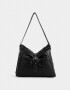 Saca Cartera Hobo Con Hebilla - Negro