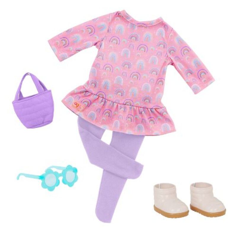 SET ROPA - VESTIDO ESTAMPADO ARCO IRIS Set Ropa - Vestido Estampado Arco Iris