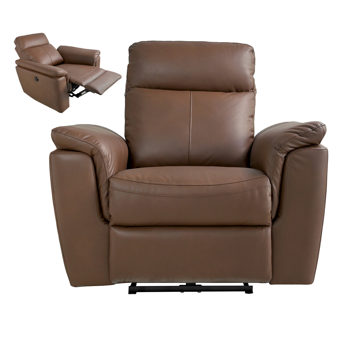 SOFA SILLÓN POLTRONA RECLINABLE RETRACTIL CON SISTEMA ELECTRICO Y EN CUERO GENUINO 