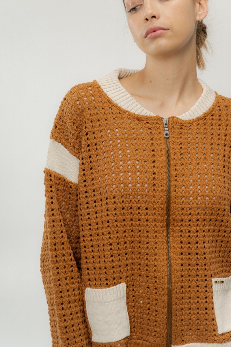 BOMBER OTTER Camel Y Lila