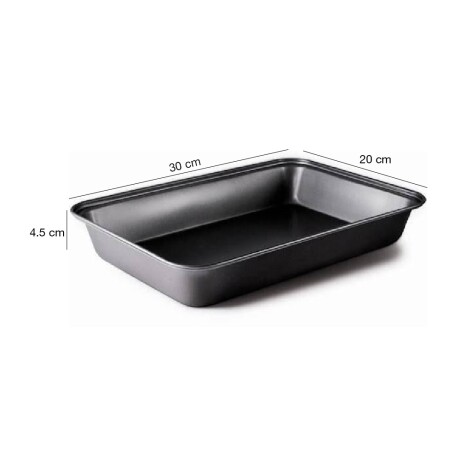 Asadera Rectangular Alta Antiadherente Tortera 30x20x4.5Cm Gris