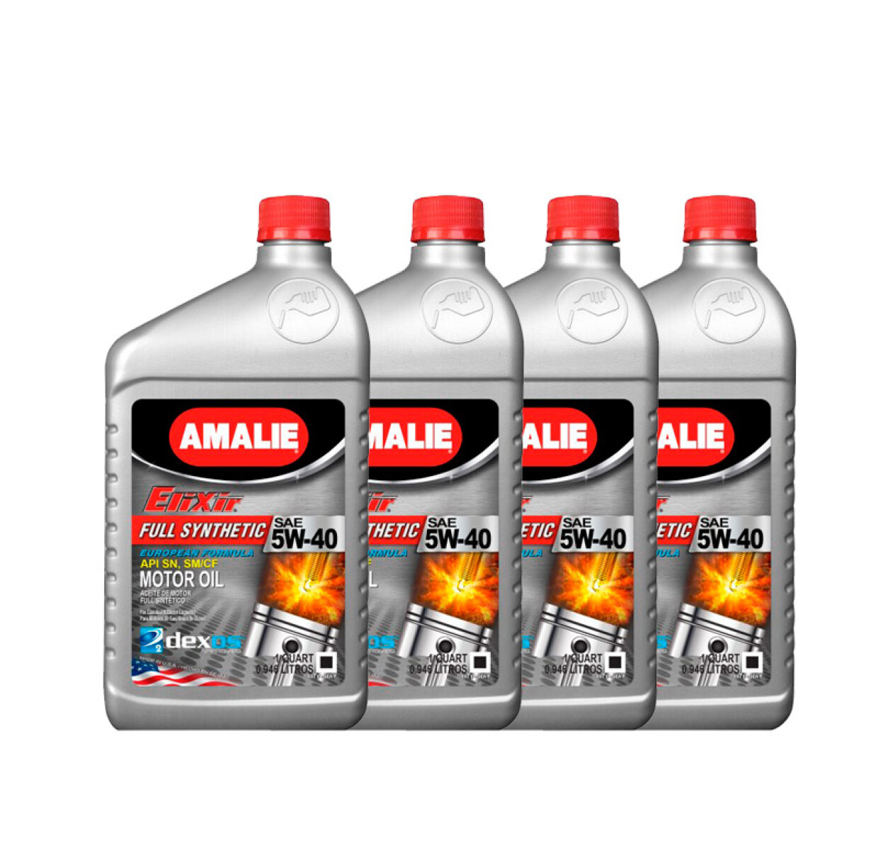 LUBRICANTE ACEITES COMBO 4 LITROS DE 5W40 SINTETICO FULL AMALIE 