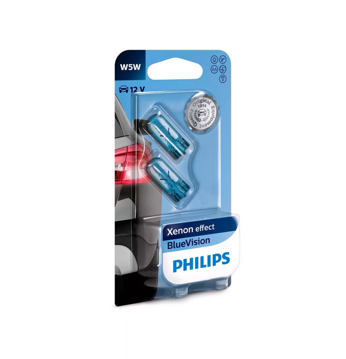 LAMPARA - IMPRESO 12V 5W W5W W2.1x9.5d BLUE VISION (KIT) PHILIPS 