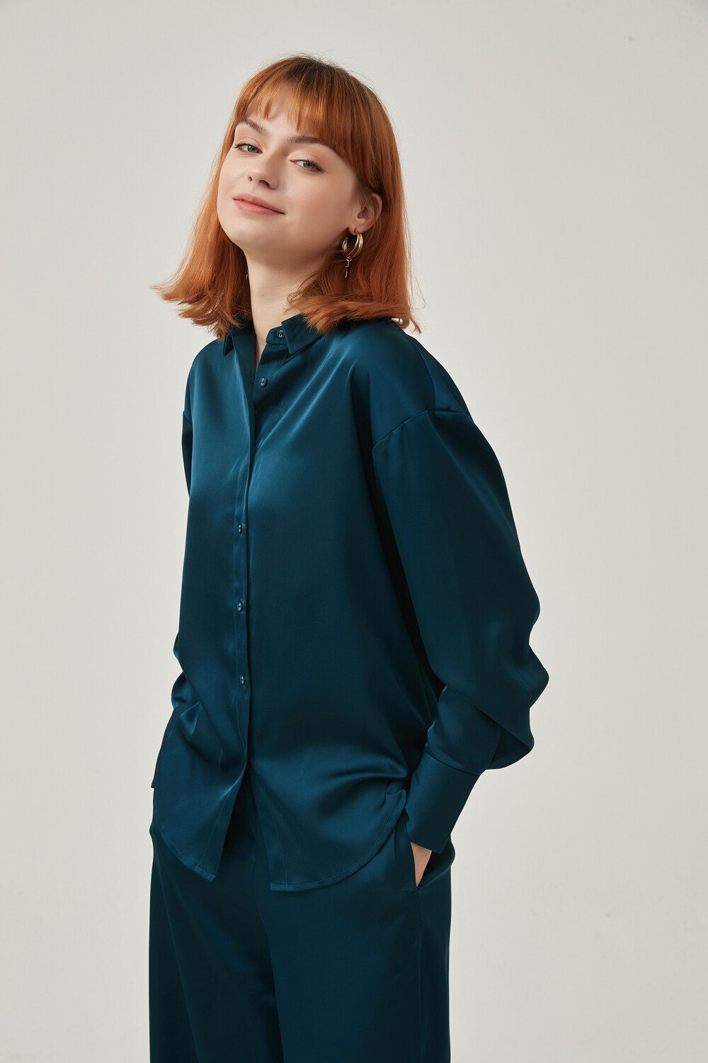 Camisa Gaby Petroleo Oscuro