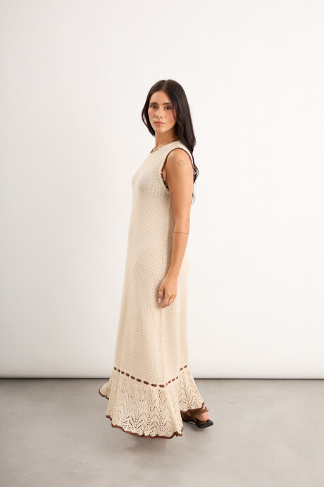Vestido Magnolia largo Crudo