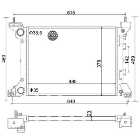 RADIADOR FIAT NOVO UNO 1.4 10/ PALIO EVO 12/ MOBI 1.0 487X380MM - RADIADOR FIAT NOVO UNO 1.4 10/ PALIO EVO 12/ MOBI 1.0 487X380MM -