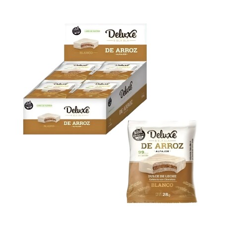 Alfajor Arroz Deluxe DEL001 28GR sin Gluten CHOCOLATE-BLANCO