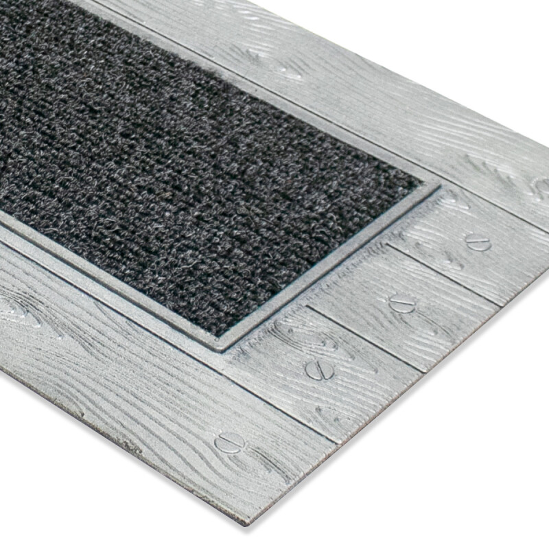 ALFOMBRA GOMA RECT GRIS COMB 45X75CM Unica