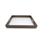 BANDEJA MDF/VIDRIO 34x24x5CM MARRON BANDEJA MDF/VIDRIO 34x24x5CM MARRON