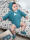 Chaqueta De Punto Bobo Cinturilla Turquesa