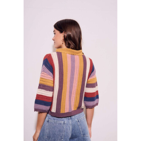 Camisa Crochet Rayada Multi