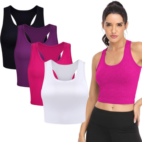 Set X4 Top Musculosa Deportiva Remera Entrenar Dama Opción 2