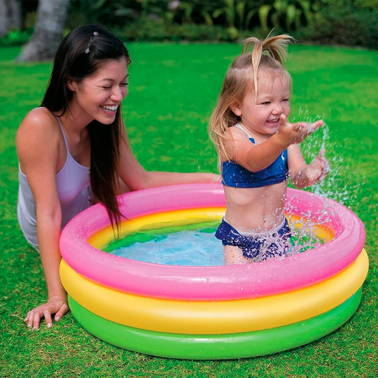 Piscina Intex Inflable 3 Aros 68 L Fondo Acolchonado — El Rey del ...
