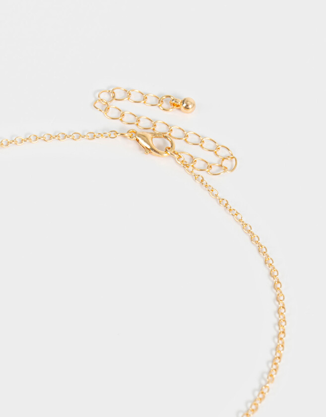 Cadena Corta con Dije Strass Corazón Cadena Con Dije De Corazón - Dorado