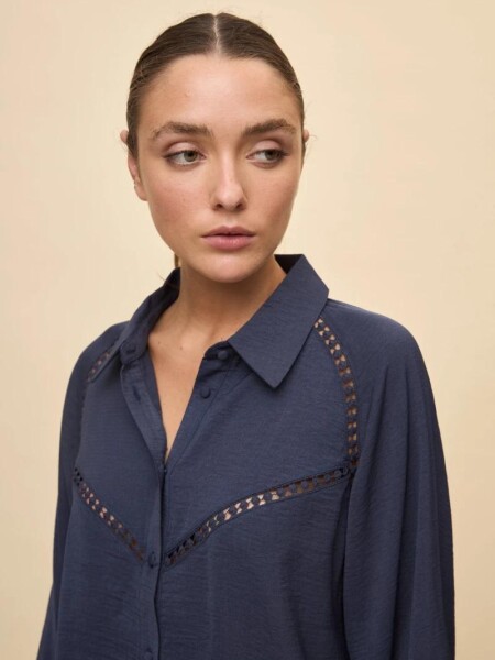 CAMISA ALLIE CASTELLO M.3/4 AZUL