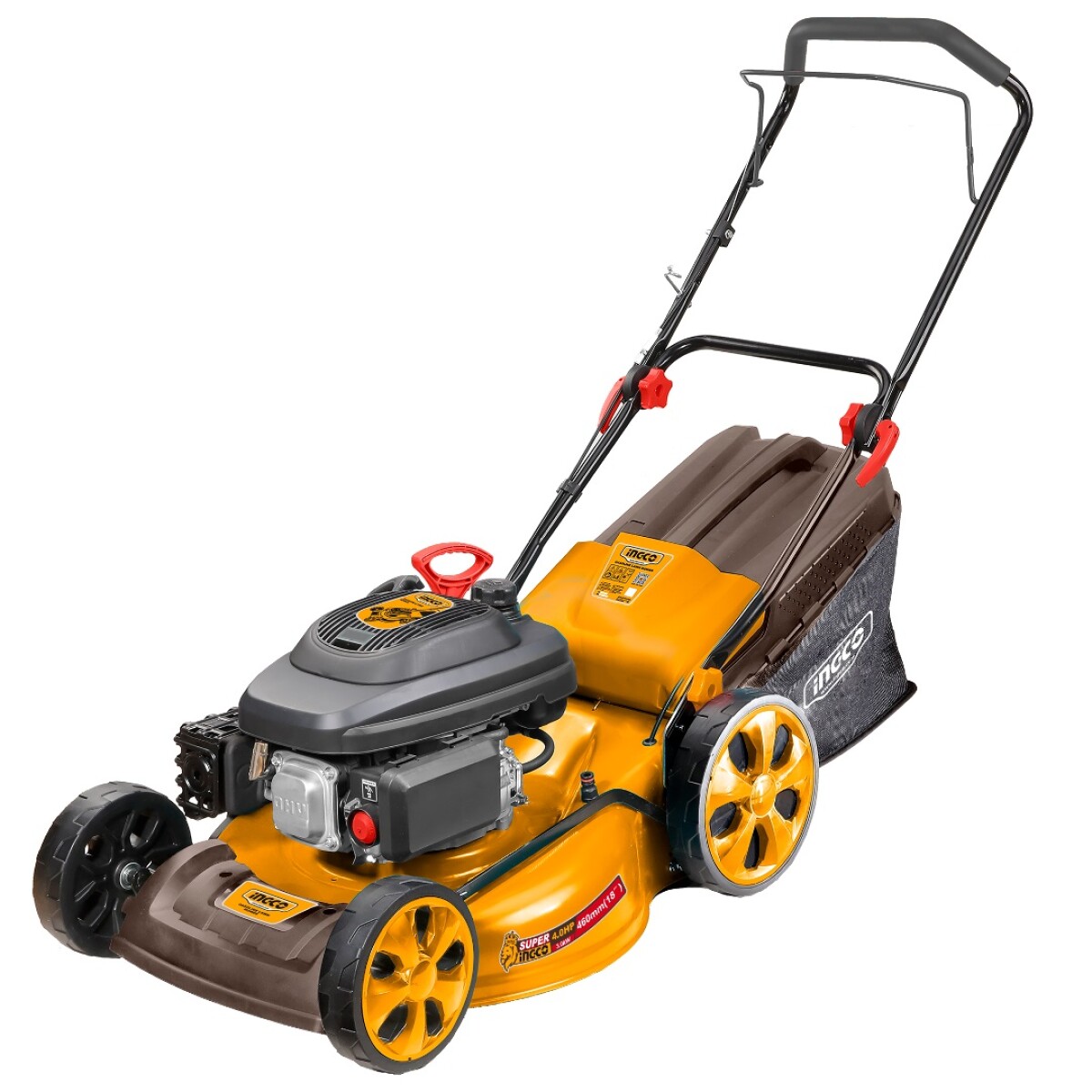 CORTADORA CESPED 7 POSISCONES A NAFTA 3.5KW 4.8HP INGCO - AMARILLO-NEGRO 