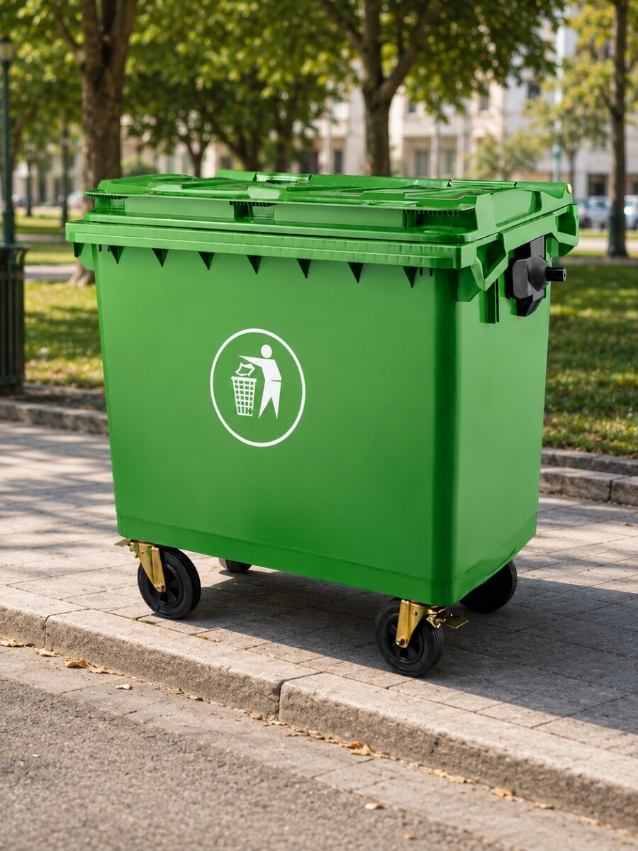 CONTENEDOR PARA RESIDUOS 660L verde